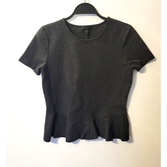J . Crew Grey Peplum Top Small  1L - Picture 1 of 4